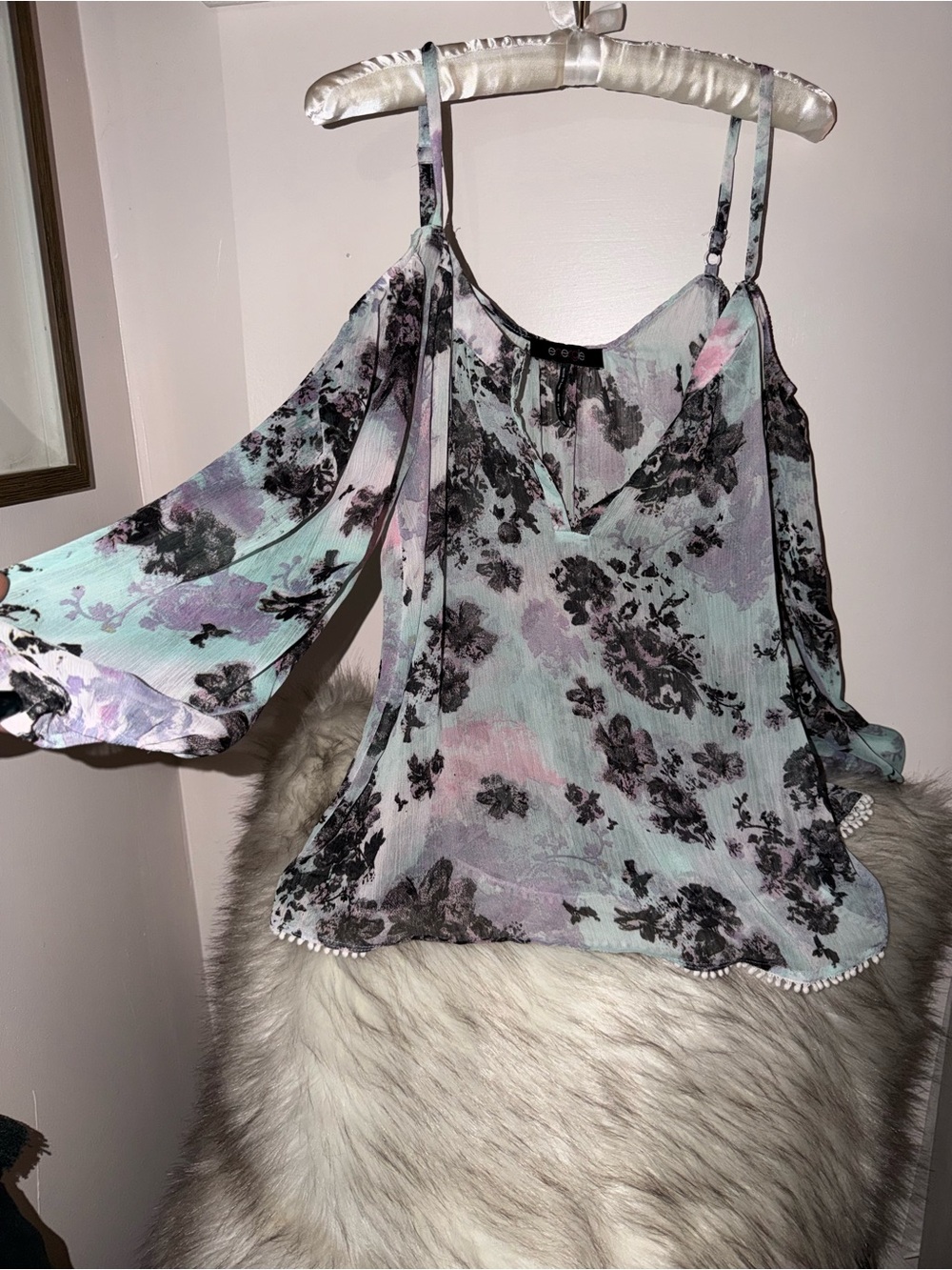 Energie Floral Cold Shoulder Blouse
